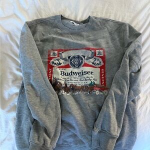 Budweiser Gray Crewneck Sweater for Men